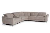 Lloyd Modern Light BrownFabric Sectional with Three Recliners
