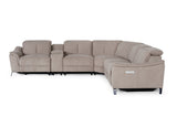Lloyd Modern Light BrownFabric Sectional with Three Recliners