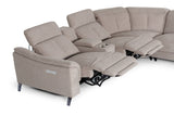 Lloyd Modern Light BrownFabric Sectional with Three Recliners