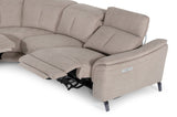 Lloyd Modern Light BrownFabric Sectional with Three Recliners