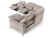 Lloyd Modern Light BrownFabric Sectional with Three Recliners