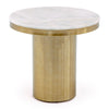 Rocky Glam White & Gold End Table