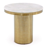 Rocky Glam White & Gold End Table