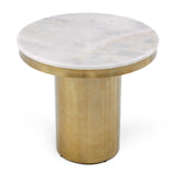 Rocky Glam White & Gold End Table