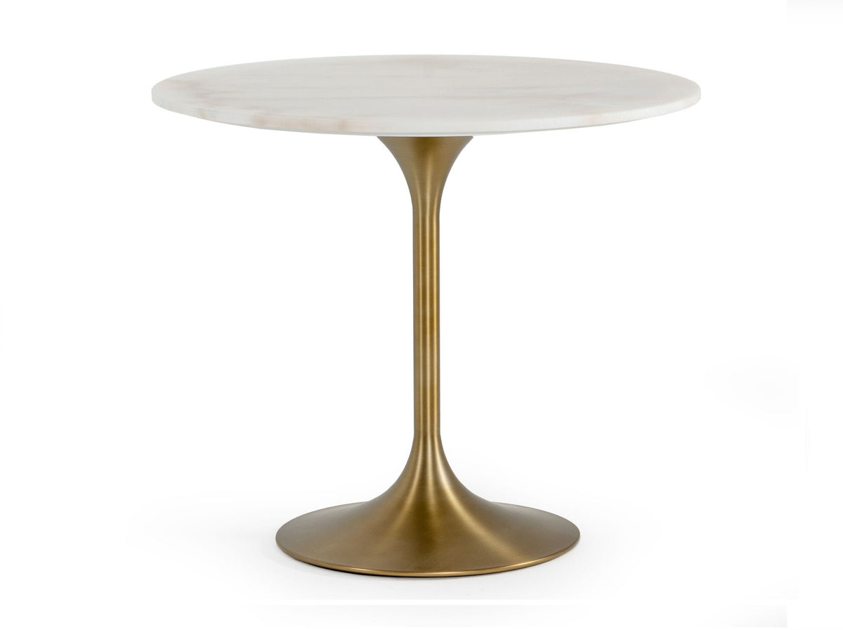 Collins Glam White Marble & Gold Dining Table