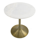 Collins Glam White Marble & Gold End Table
