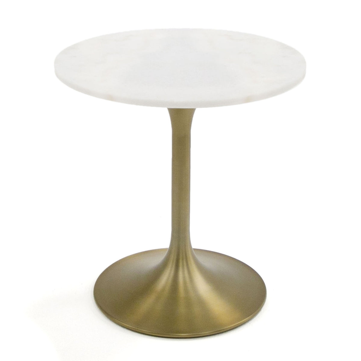 Collins Glam White Marble & Gold End Table