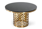 Kowal Glam Black Marble Dining Table