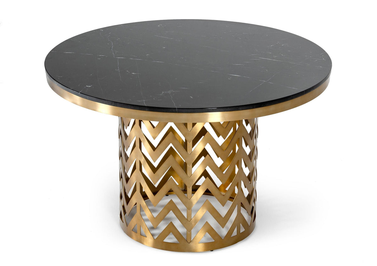 Kowal Glam Black Marble Dining Table