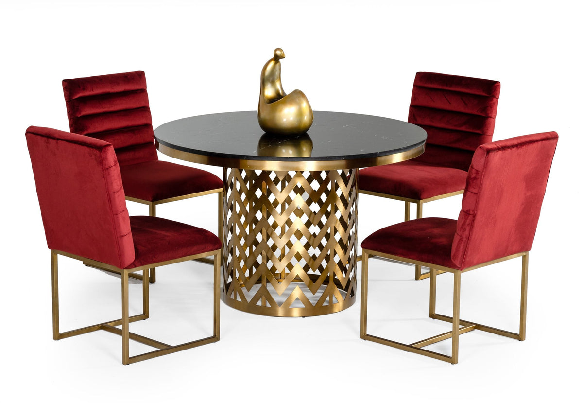 Kowal Glam Black Marble Dining Table