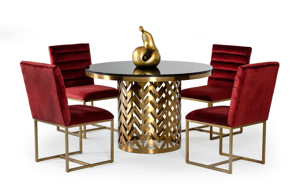 Kowal Glam Black Marble Dining Table
