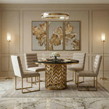 Kowal Glam Black Marble Dining Table