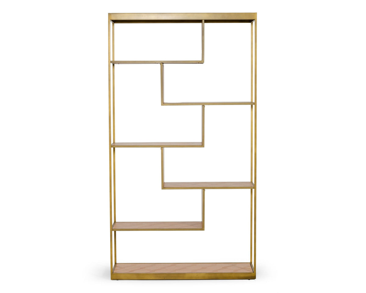 Jessica Modern Oak & Brass Bookshelf