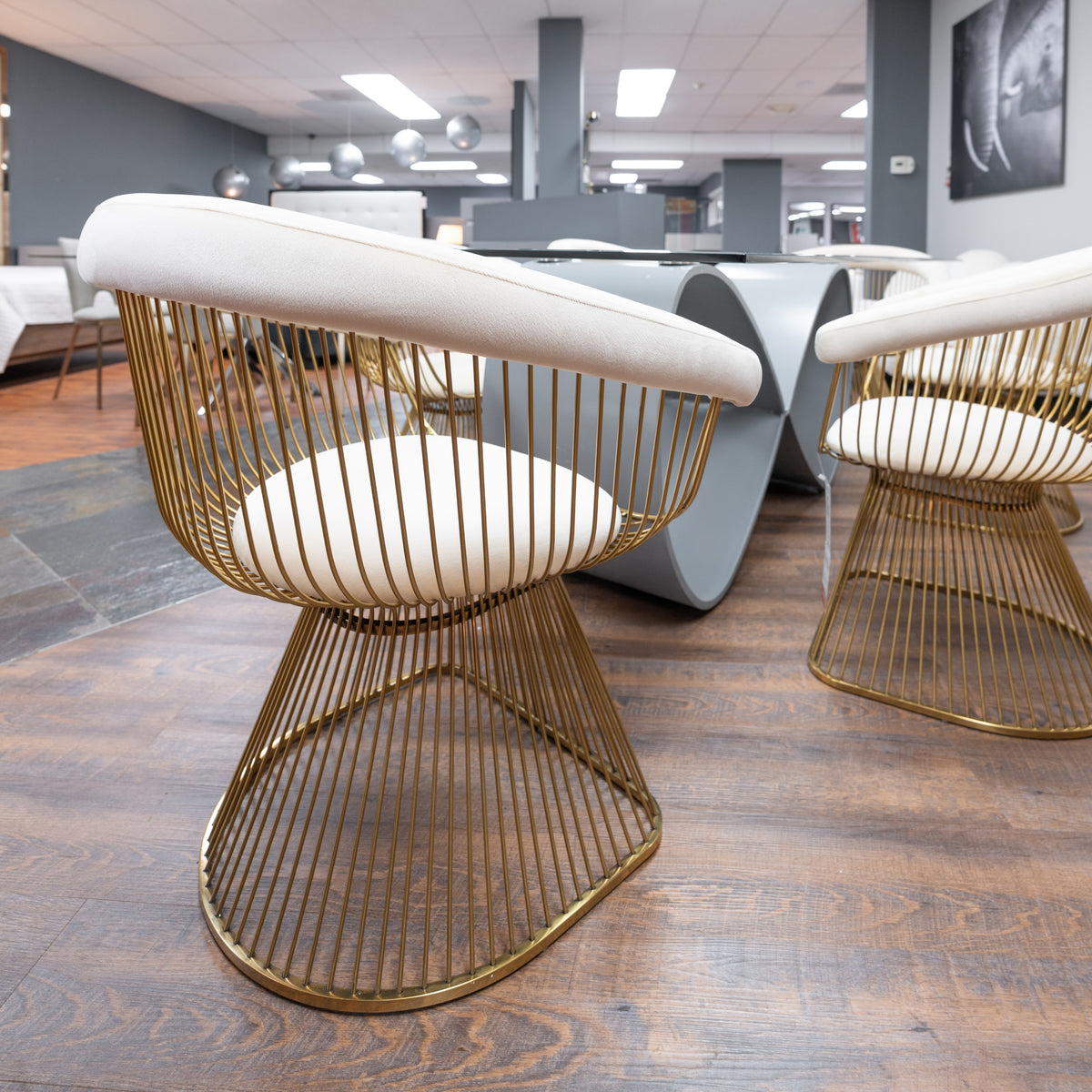Chandler Modern Beige Velvet & Gold Dining Chair