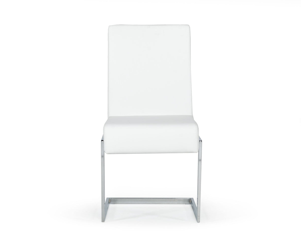 Batavia Modern White & Stainless Steel Dining Chair (Set of 2)