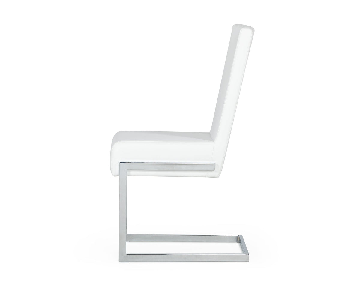 Batavia Modern White & Stainless Steel Dining Chair (Set of 2)