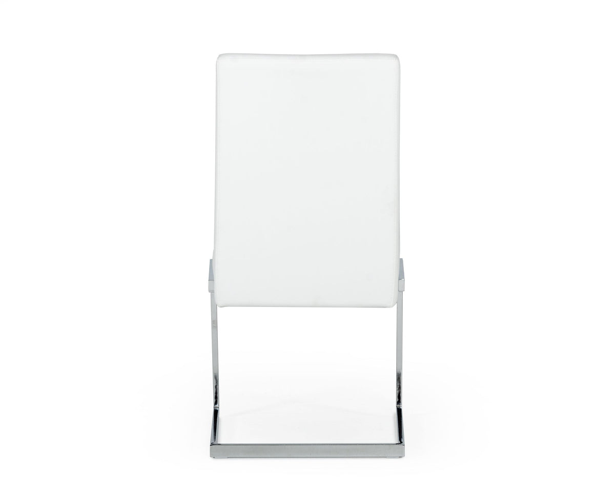 Batavia Modern White & Stainless Steel Dining Chair (Set of 2)