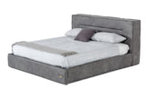 Hollywood Italian Contemporary Grey Leather Bed