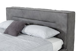 Hollywood Italian Contemporary Grey Leather Bed