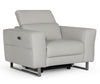 Lucca Italian Modern Grey Armchair with Electric Recliner