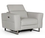 Lucca Italian Modern Grey Armchair with Electric Recliner
