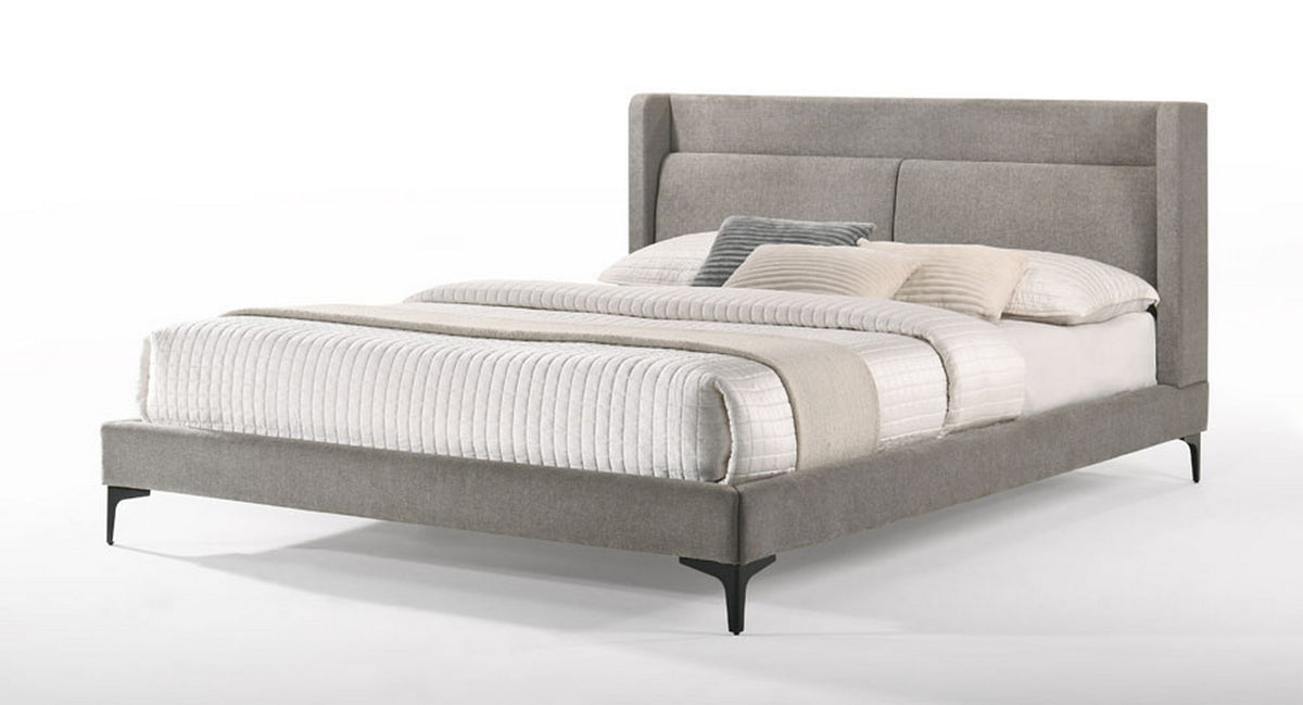 Paula California King Mid-Century Grey Upholstered Bed