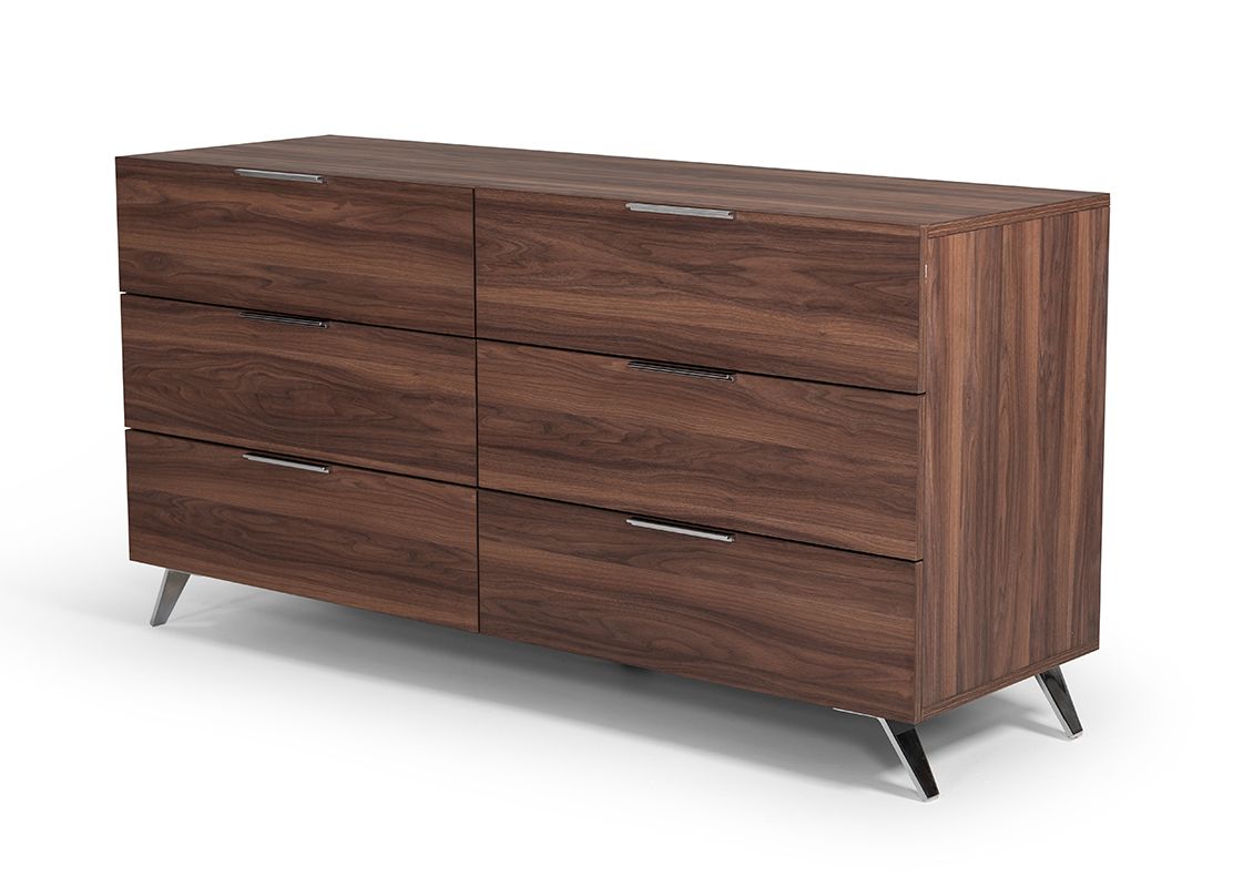 Brooklyn Italian Modern Walnut 4-Piece Bedroom Set