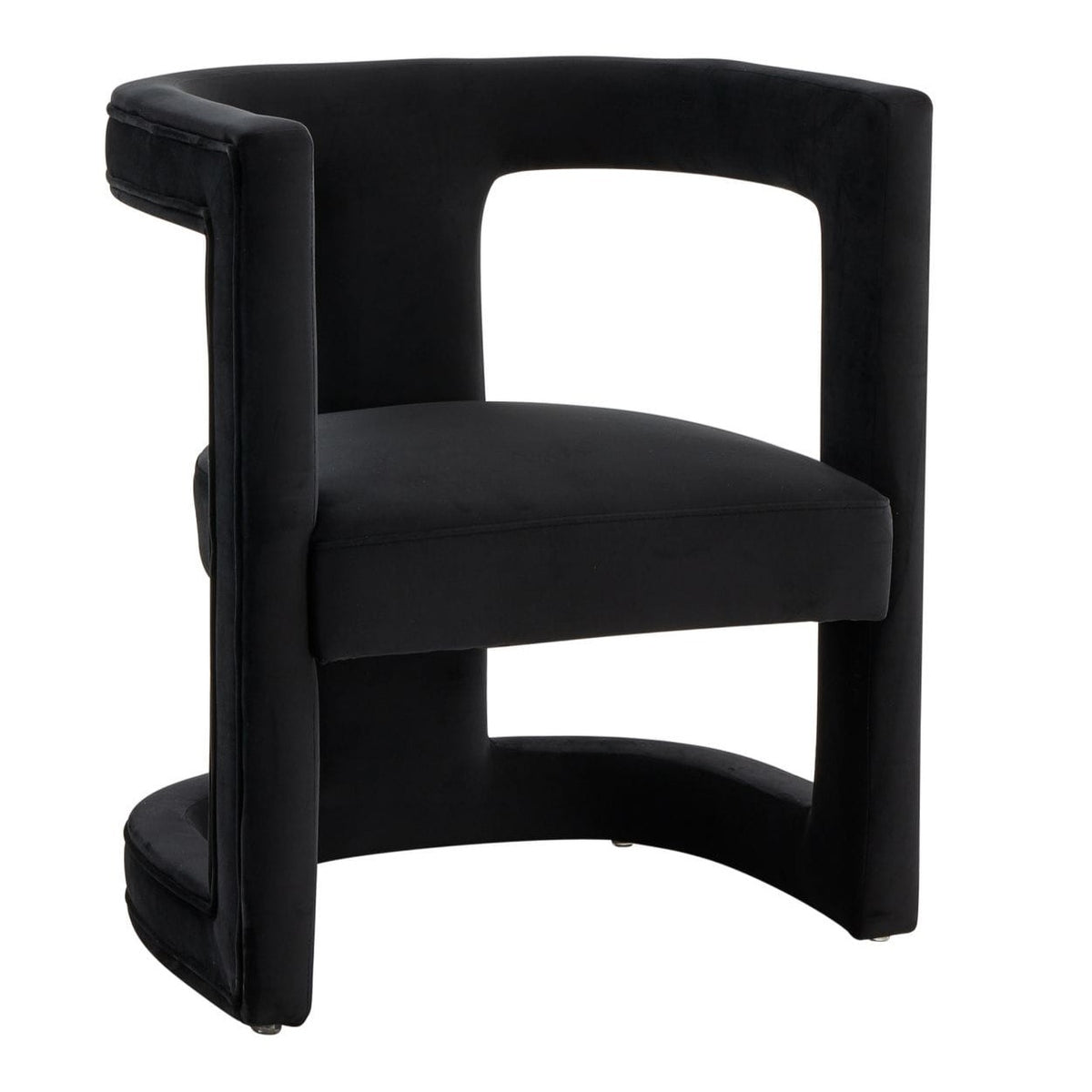 Kendra Modern Black Fabric Accent Chair