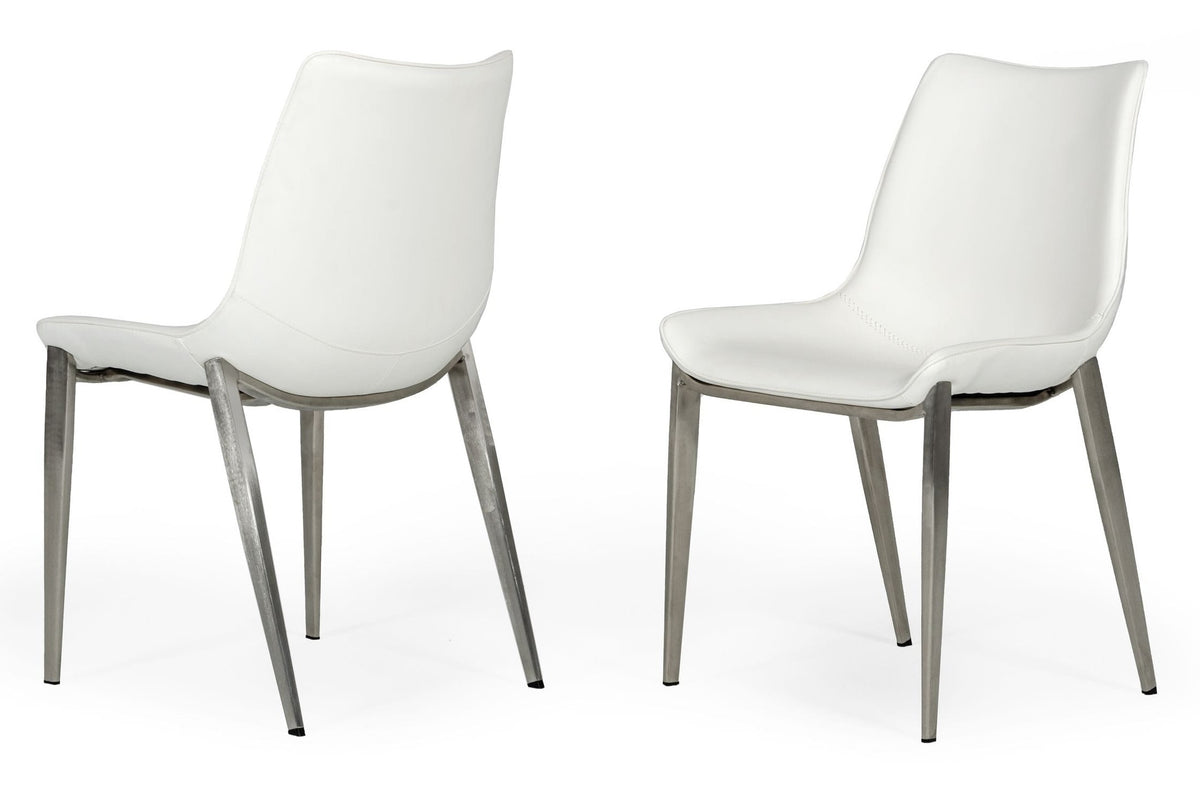 Frasier Modern White Eco-Leather Dining Chair (Set of 2)
