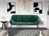 Katrina Modern Green Fabric Bench