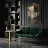 Katrina Modern Green Fabric Bench