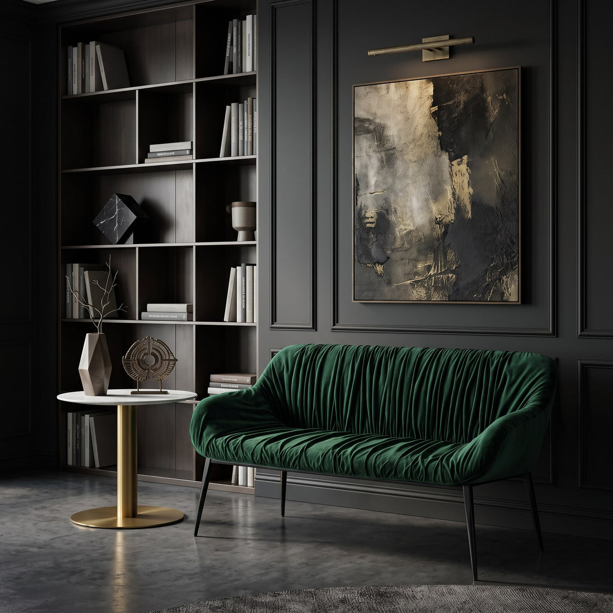Katrina Modern Green Fabric Bench