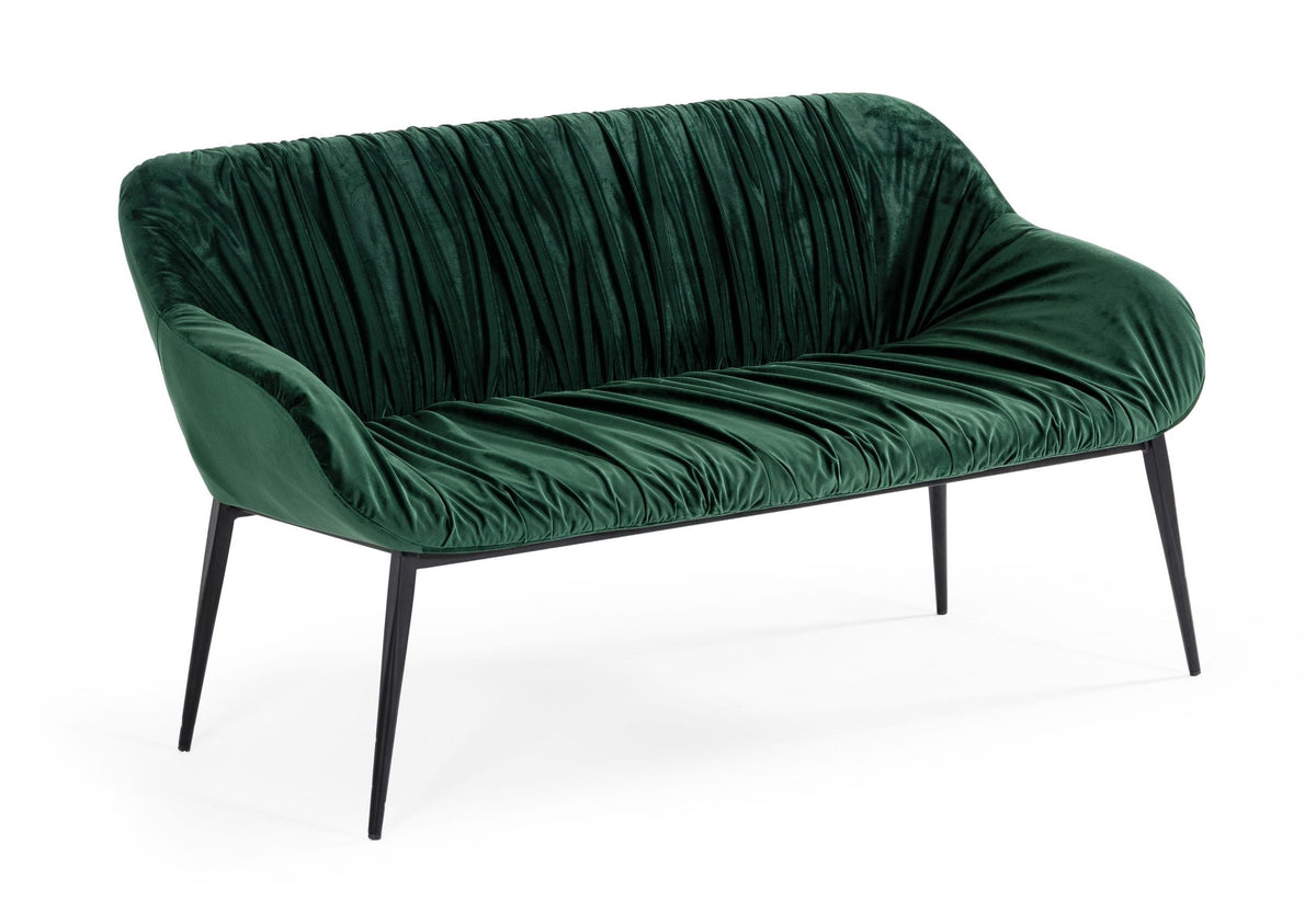 Katrina Modern Green Fabric Bench