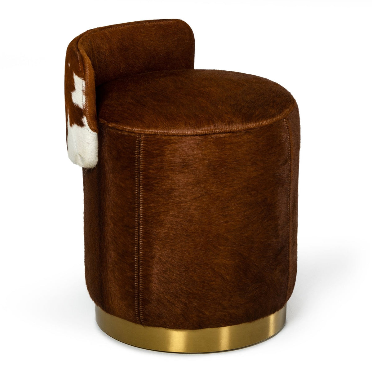 Belvista Modern Brown Cowhide Ottoman