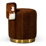 Belvista Modern Brown Cowhide Ottoman