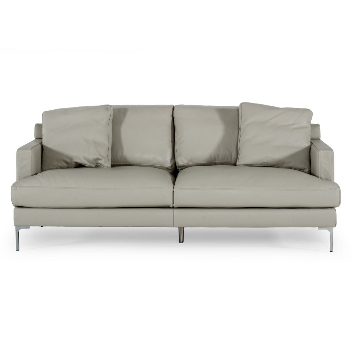 Janina Modern Light Grey Leather Sofa
