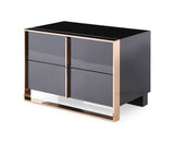 Cartier Modern Black & Rosegold Nightstand