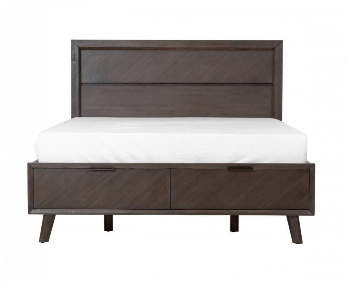 Roger Mid-century Acacia Bed
