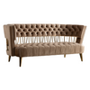 Courtney Beige & Gold Fabric Loveseat