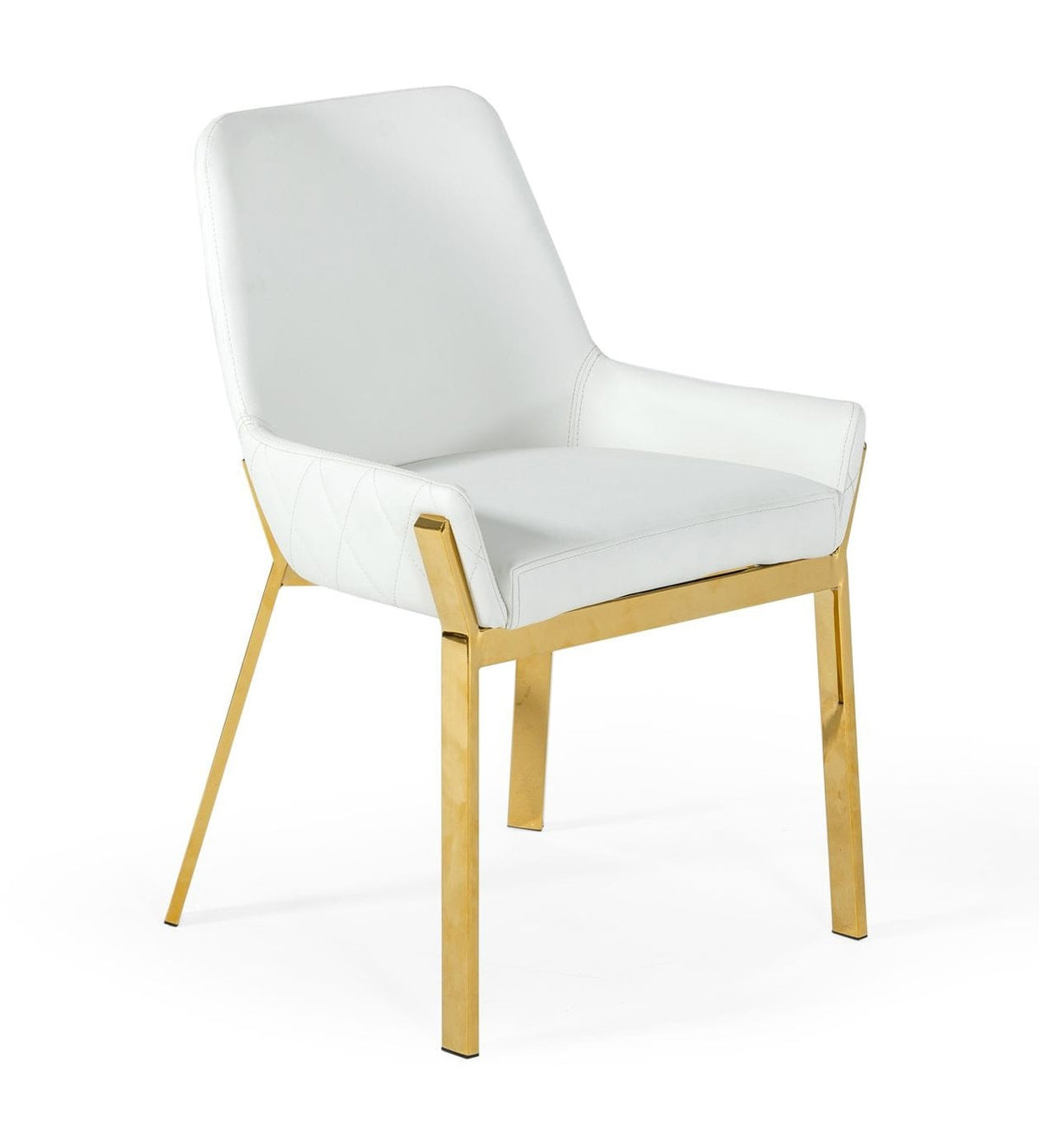 Ganon Modern White & Gold Dining Chair