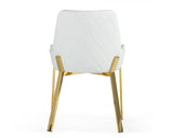 Ganon Modern White & Gold Dining Chair