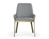 Ganon Modern Grey & Antique Brass Dining Chair