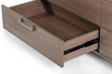 Boston Modern Brown Oak & Brushed Stainless Steel Dresser