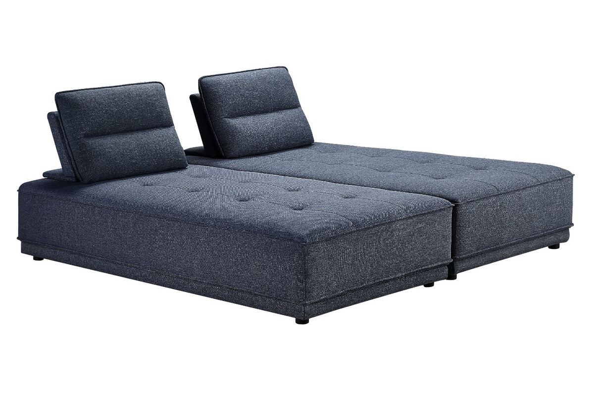 Glendale Modern Blue Fabric Modular Sectional Sofa
