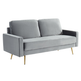 Huffine Modern Grey Fabric Sofa