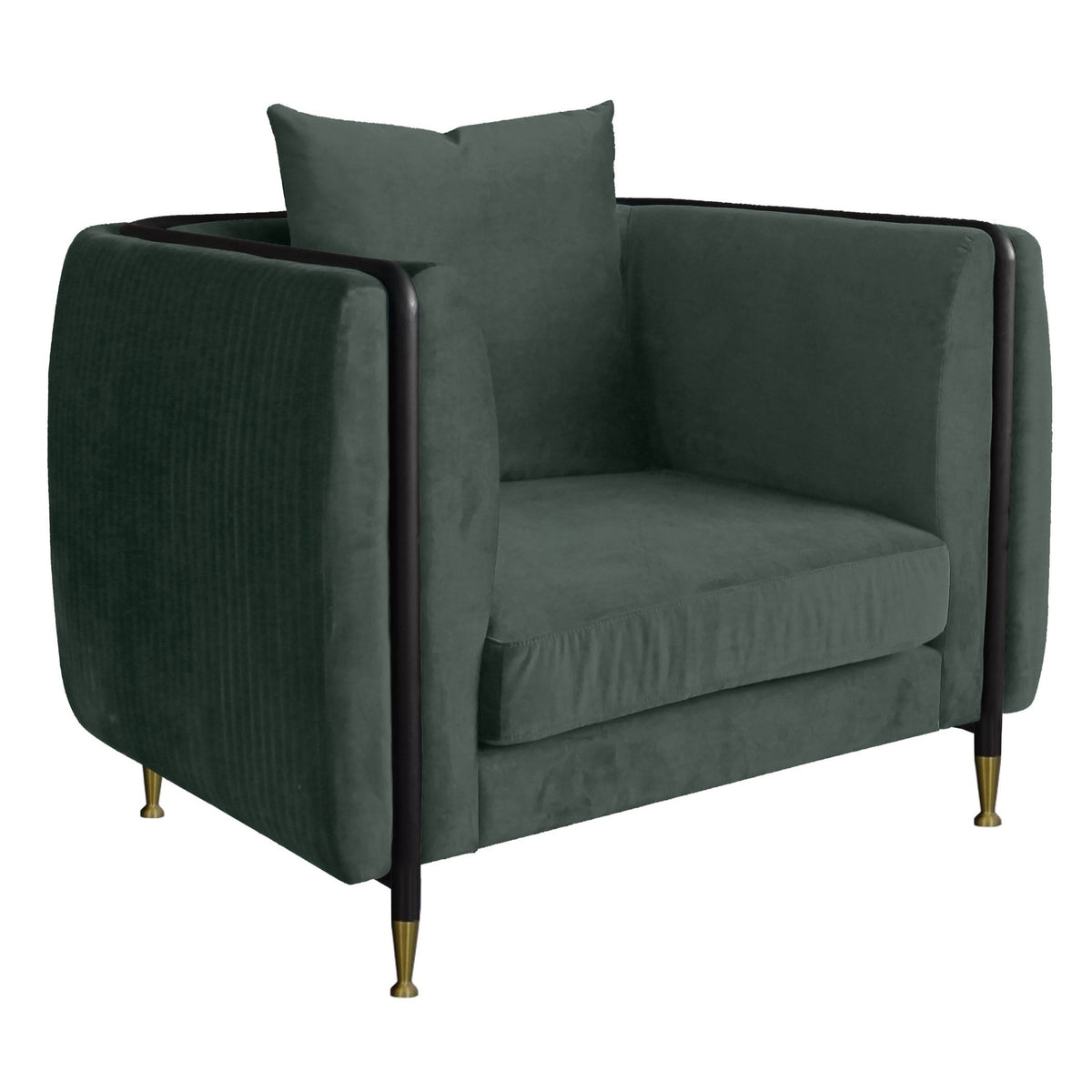 Oswego Modern Dark Green Jade Accent Chair