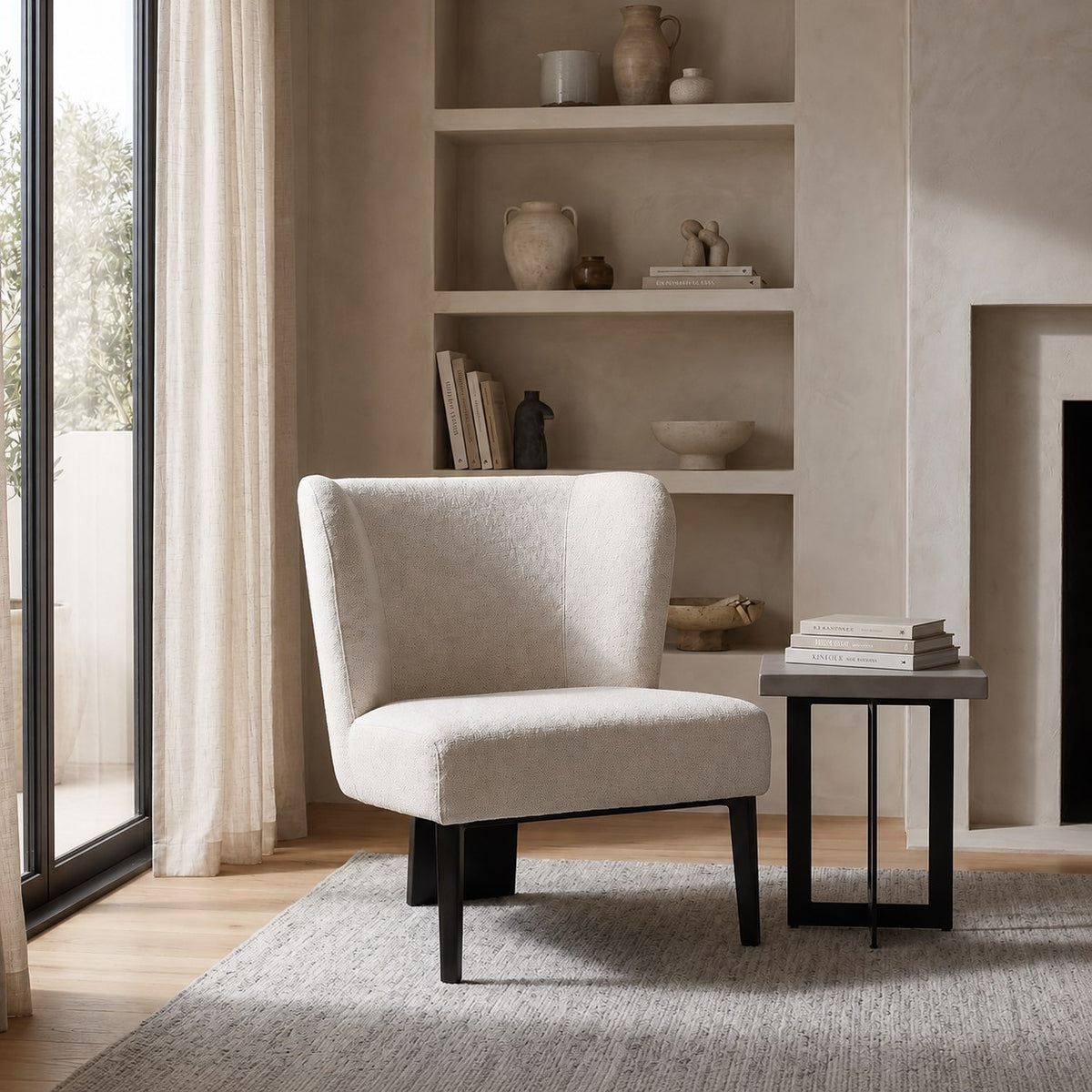 Ladean Modern White Accent Chair