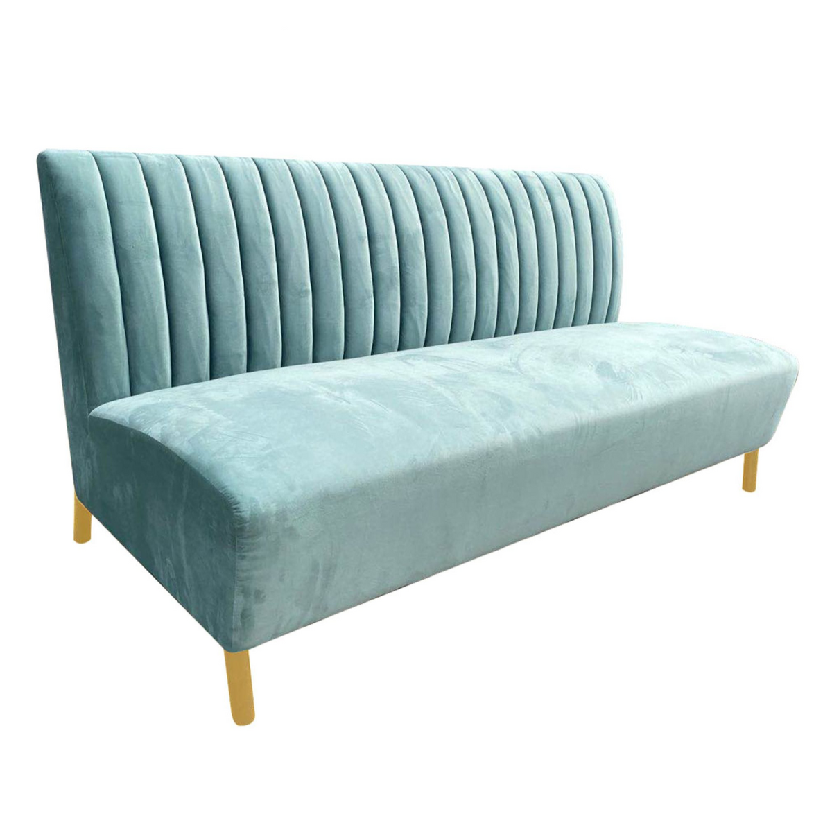 Mosko Modern Light Green & Gold Fabric Sofa