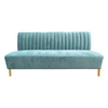 Mosko Modern Light Green & Gold Fabric Sofa