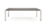Fauna Modern Elm Grey & Stainless Steel Chrome Dining Table